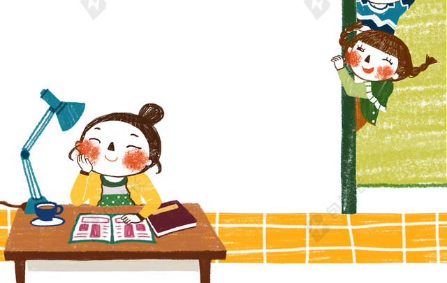 可爱俏皮学生学习背景素材
