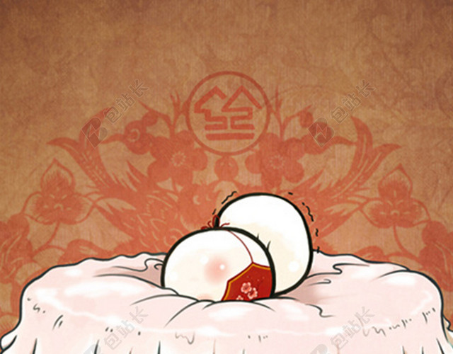 中国风手绘元宵背景图