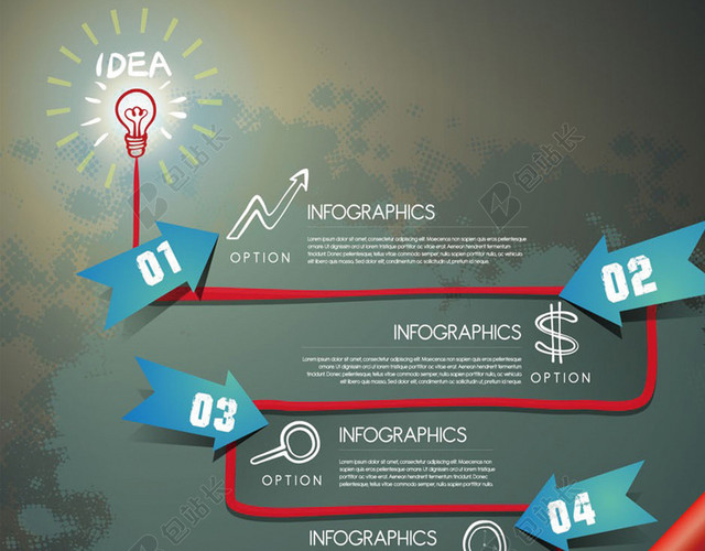 IDEA红记号笔灯泡目标背景图