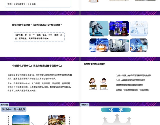 化学使世界变得更加绚丽多彩九年级化学说课课件PPT模板