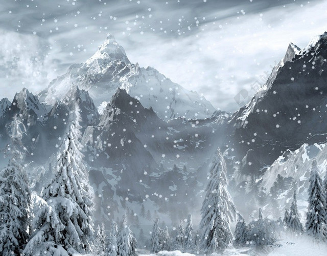 冰天雪地雪花背景