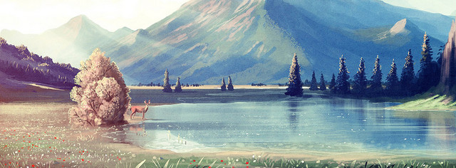 手绘水彩BANNER背景