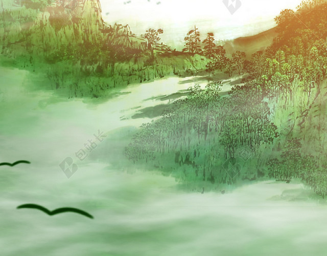 水墨山水H5背景