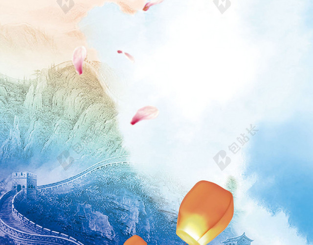 水彩中国风H5背景