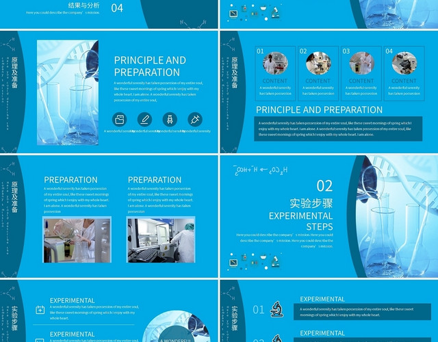 科学化学实验生物医学实验室PPT模板