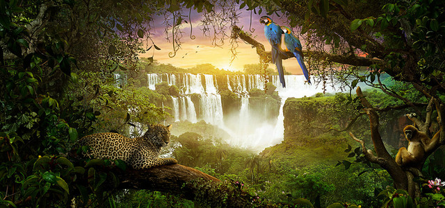科幻森林动物背景BANNER
