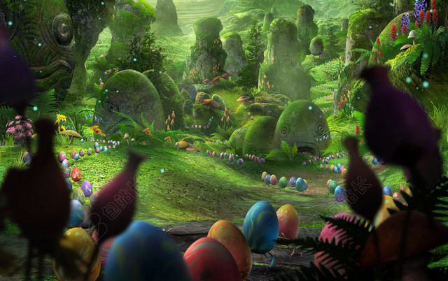 梦幻森林绿色背景