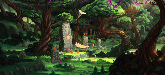 梦幻卡通游戏森林背景BANNER