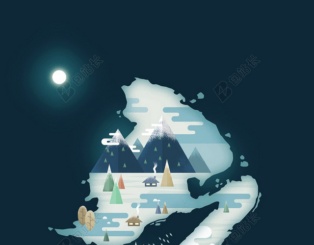 创意手绘冬至H5背景