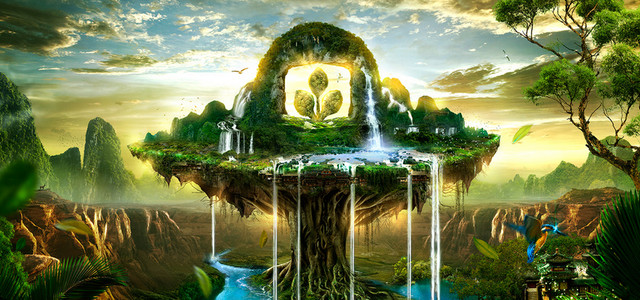 科幻海岛背景