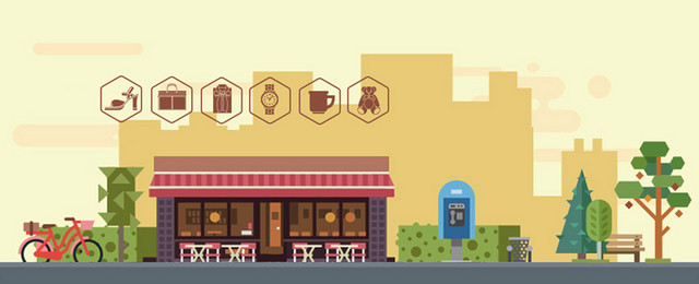 矢量便利店海报背景