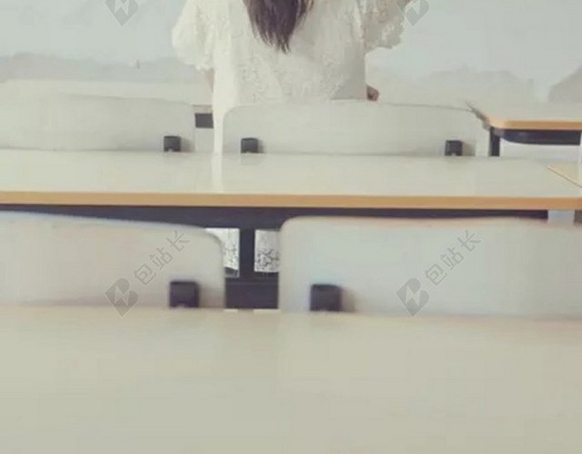 唯美毕业季女生背影H5背景
