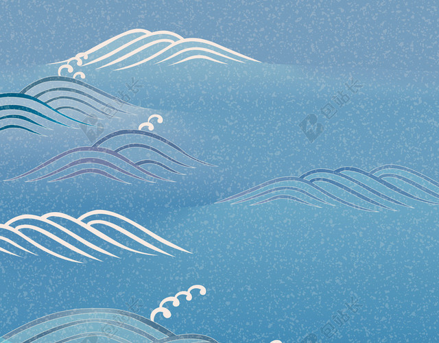 线条山纹水纹蓝色清新背景