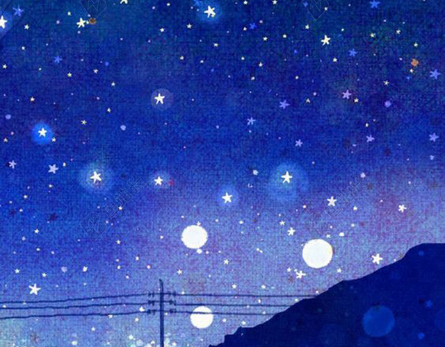 手绘水彩夜空背景