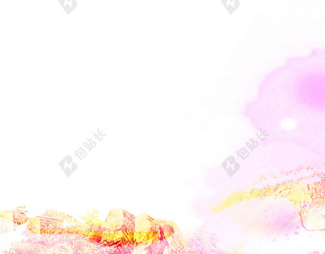 淡雅扁平化水墨风背景