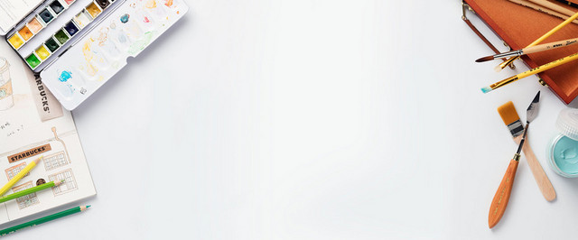 简约水彩背景BANNER装饰