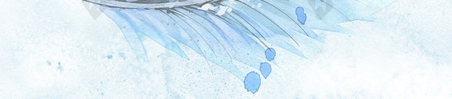清新水彩浅蓝色羽毛背景
