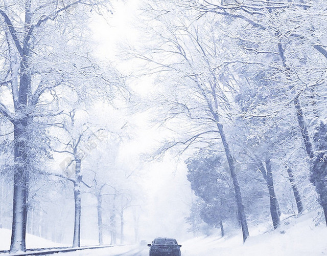 雪地里的车道H5背景