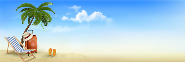 夏日沙滩度假BANNER背景