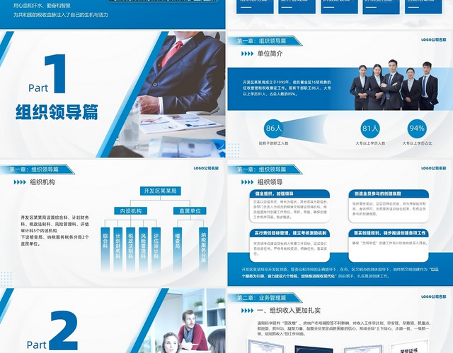 蓝色商务职业简约风文明单位创建工作纪实发言总结PPT模板