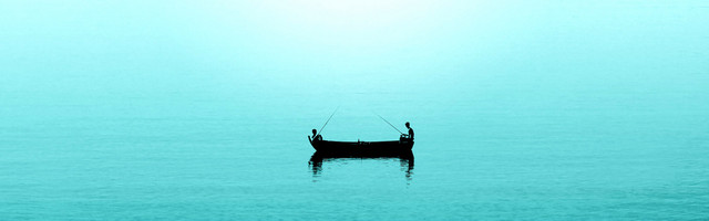 绿色简约大气钓鱼BANNER背景