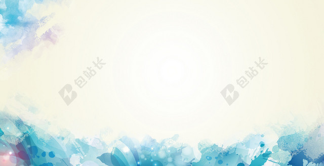 蓝白水彩背景