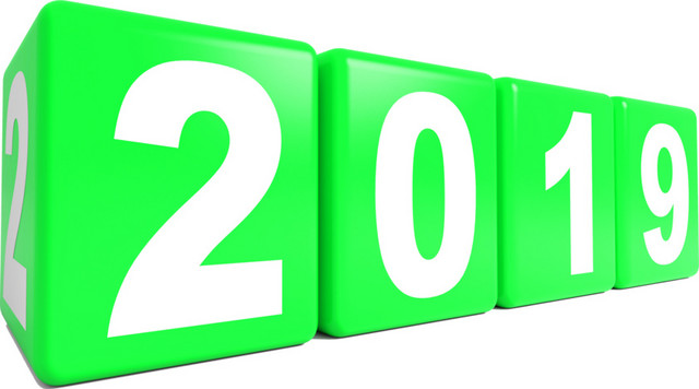 绿色商务立体2019新年标题