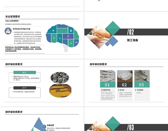 彩色简约风格脚手架安全知识课件PPT建筑施工现场脚手架安全建筑施工现场脚手架安全操作知识