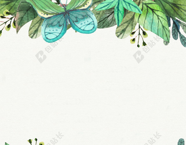手绘清新植物背景