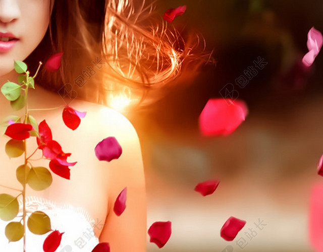 唯美浪漫花瓣H5图