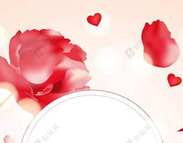 红色玫瑰花妇女节PS源文件H5背景素材
