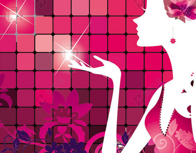 创意红色方框妇女节PS源文件H5背景素材