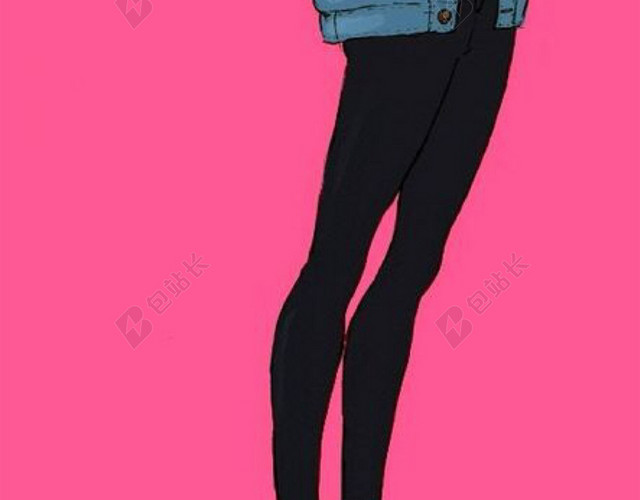粉色卡通H5背景美女