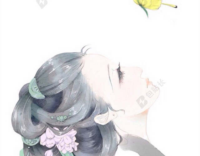 手绘古风美女H5背景