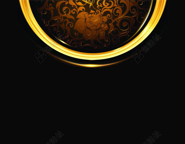 黑色金色中国风花纹背景