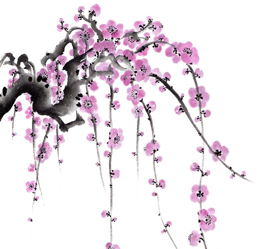 水墨桃花