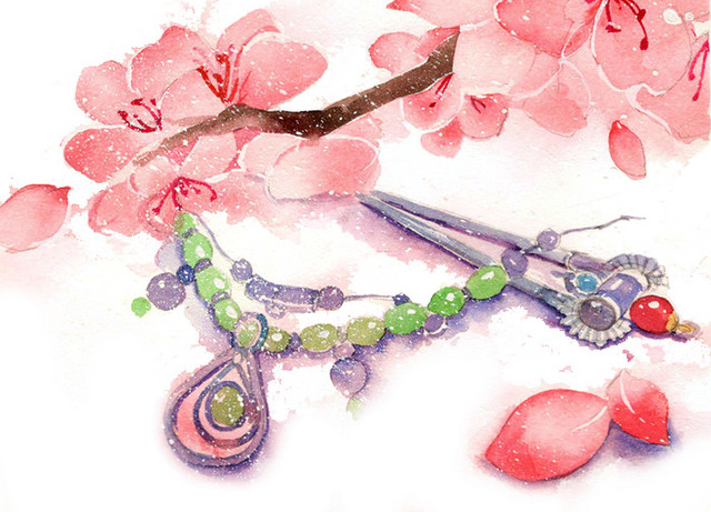 唯美古风手绘插画