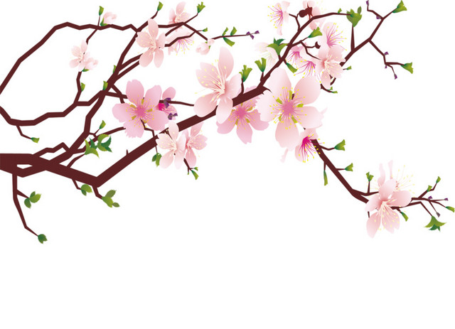手绘桃花