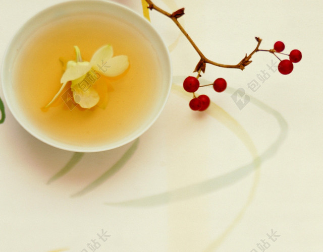 简约花茶背景图