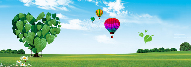绿色简约爱心淘宝背景BANNER