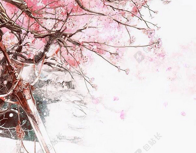 梅花雪景矢量海报背景素材