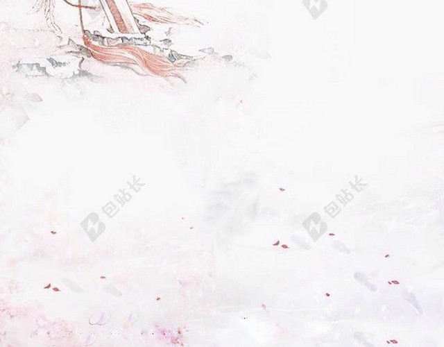 梅花雪景矢量海报背景素材