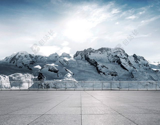 雪山地板主图背景素材