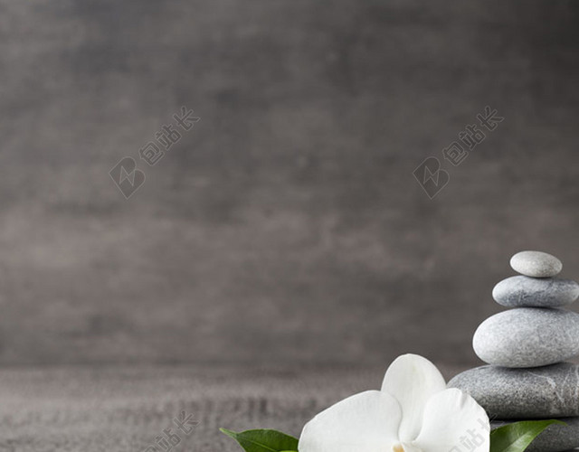 清新花朵石头背景图