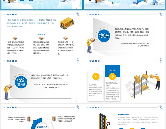 蓝色卡通风物流基础知识物流管理PPT