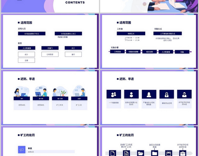 紫色水彩简约人力资源管理制度培训课件PPT模板