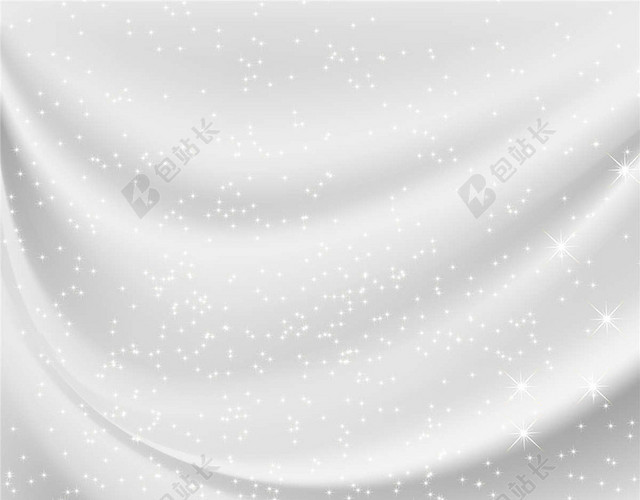 白色布纹雪花星光梦幻背景