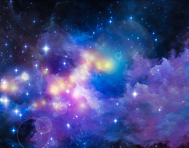 紫色梦幻星空星云背景