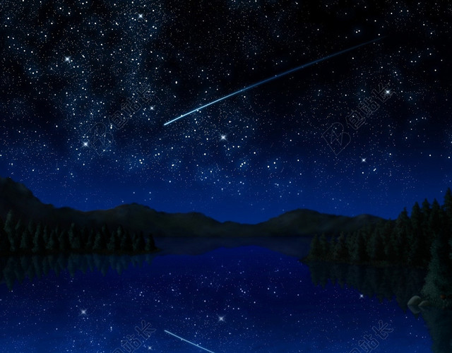 夜空之流星和漫天星星