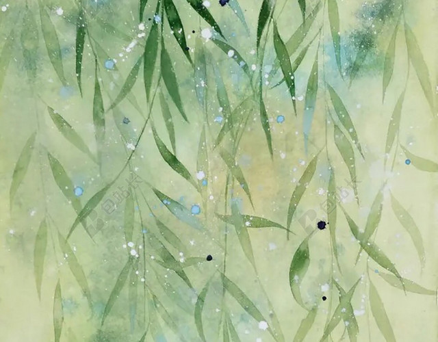 古风二月春风似剪刀燕子柳条背景素材